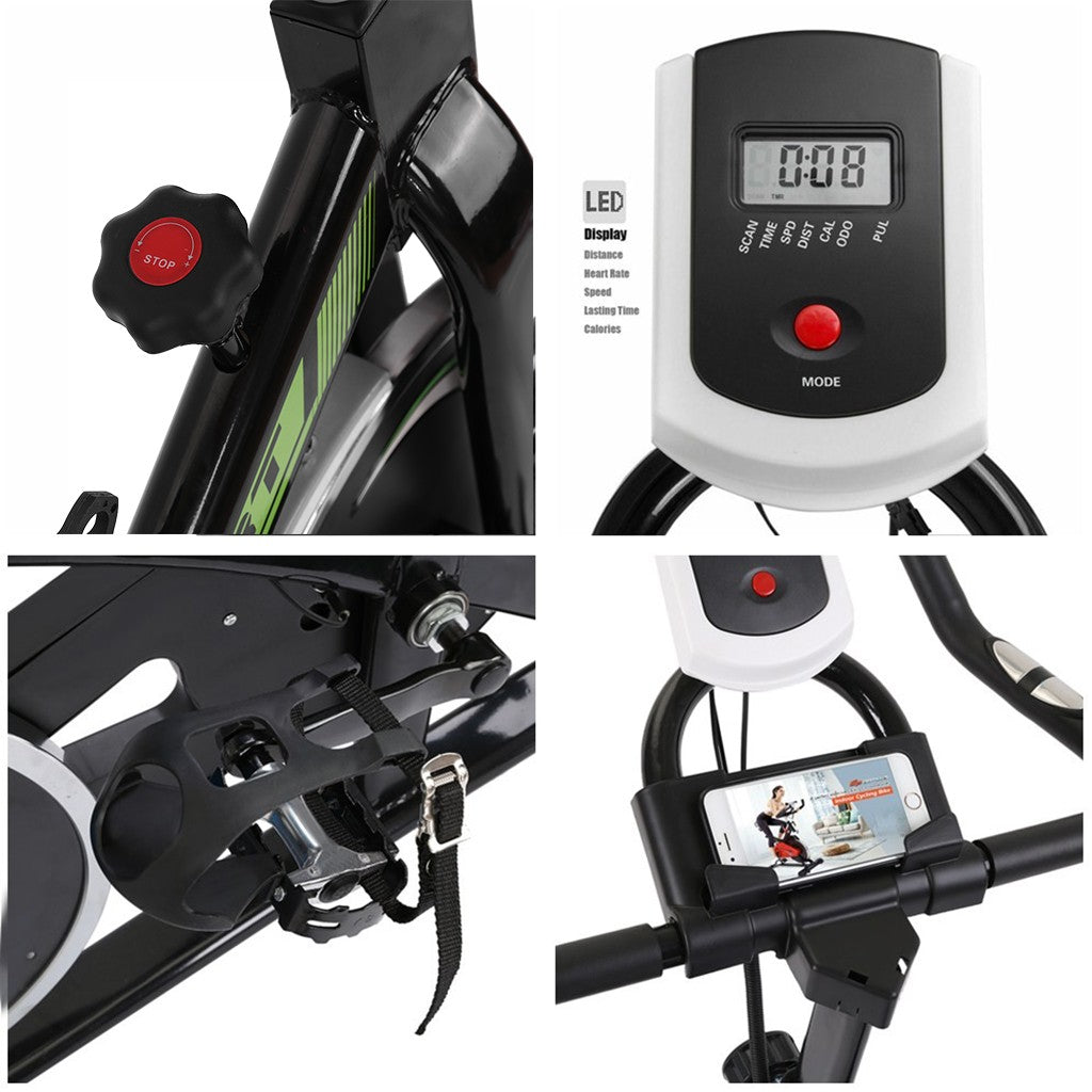 Stationary Indoor Bicycle With Tablet Stand And Comfortable Cushion